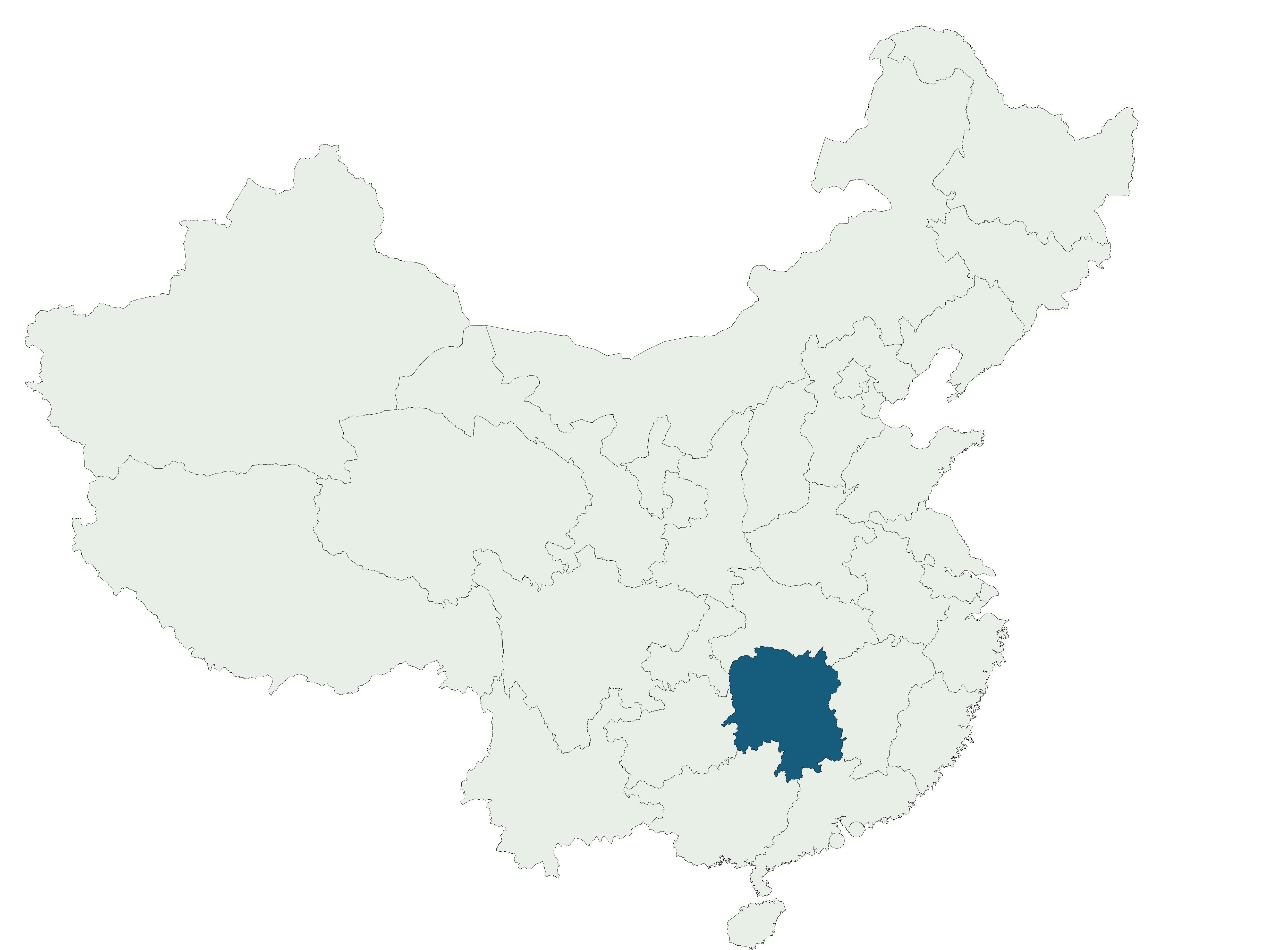 Hunan Chinese tea map