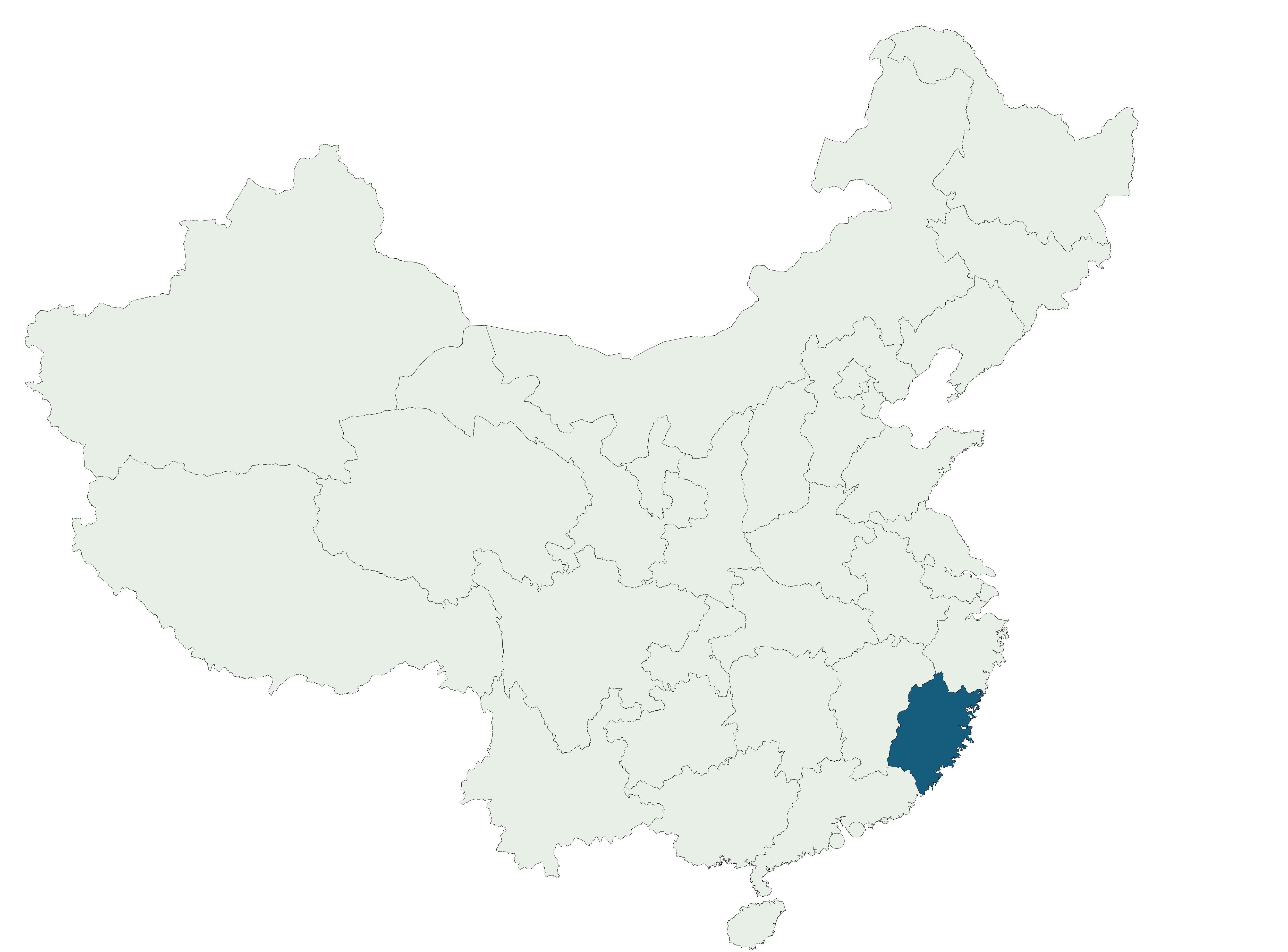 Fujian Chinese tea map