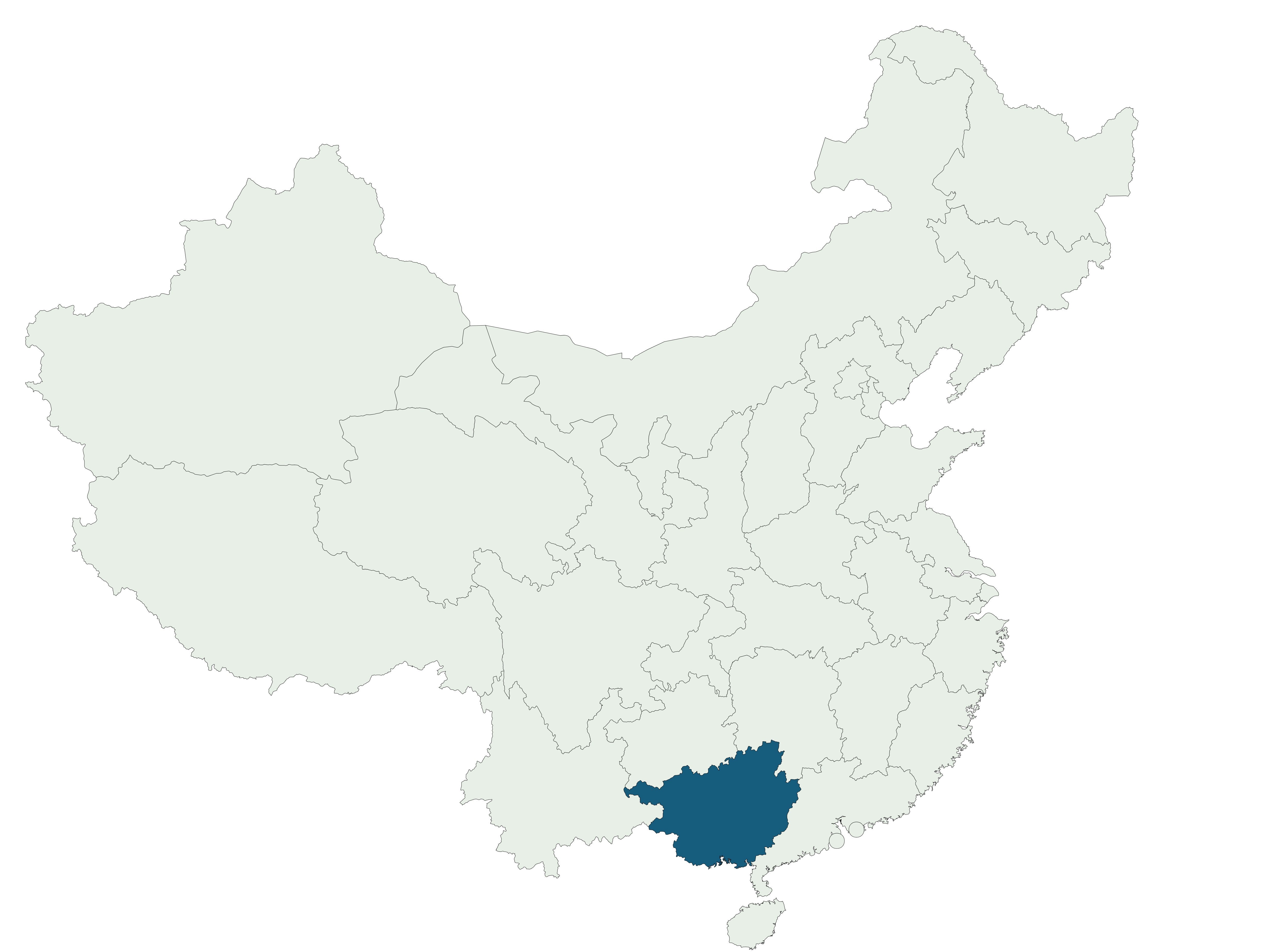 Guangxi Chinese tea map